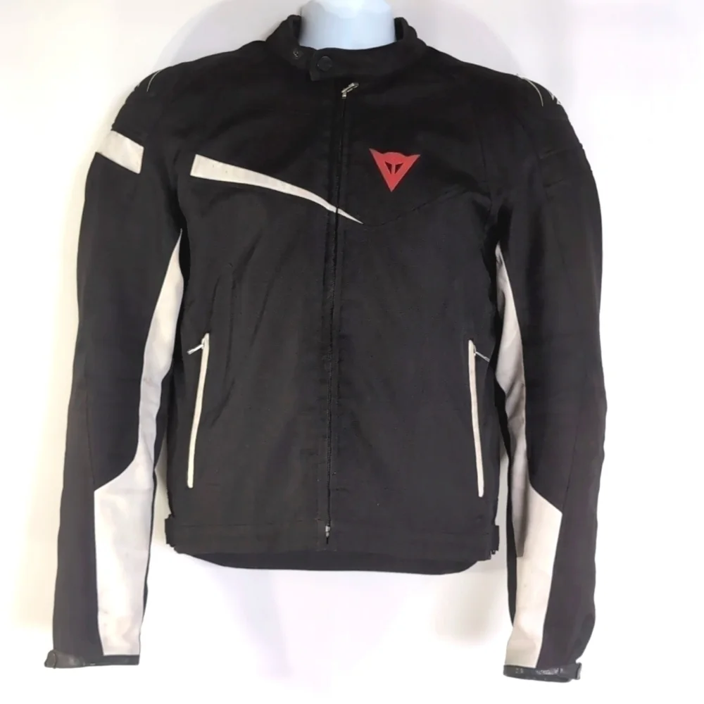 Dainese Veloster Tex Black/White MotoCross Motorcycle Jacket Size 52 US Size 42
